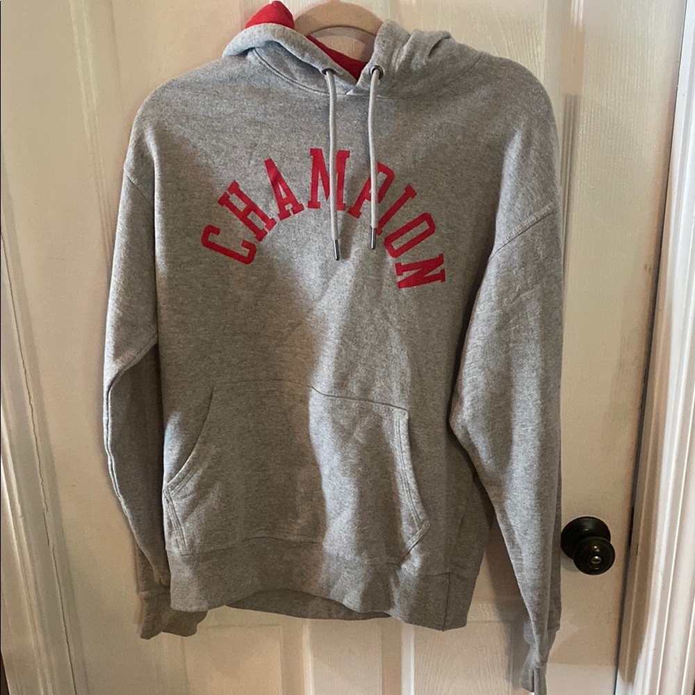 Champion Gray and Red Men's Hoodie